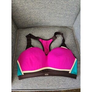 VSX Sport Ultimate Knockout Sports Bra Purple Black & Green Size 36D